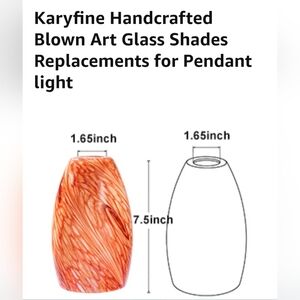 Orange Blown Art Glass Shade